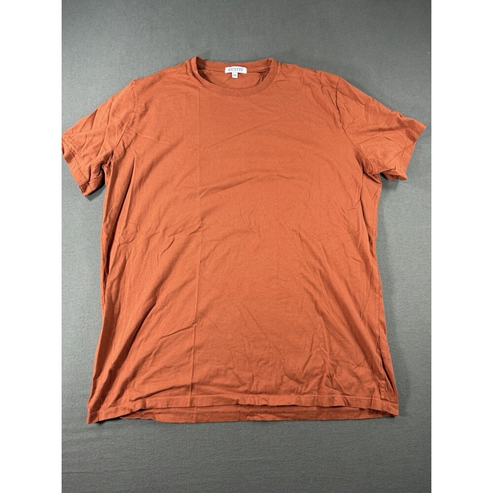 Gustin Shirt Mens XXL Burnt Orange Premium Cotton T-Shirt Short Sleeve Heritage